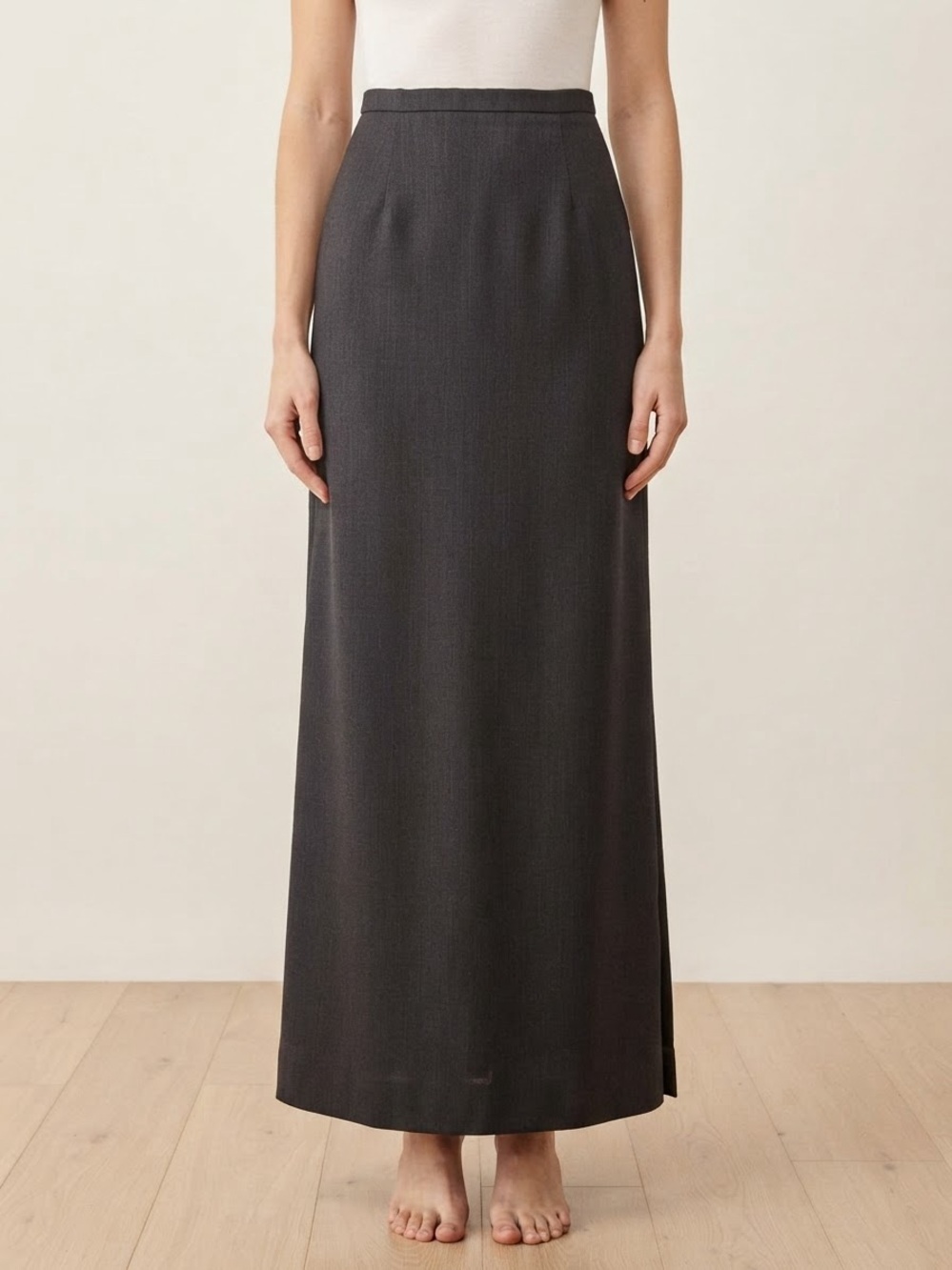 Pendleton 100% Wool Charcoal Maxi Skirt - Minimal A-Line Woman’s Size 12 Tall